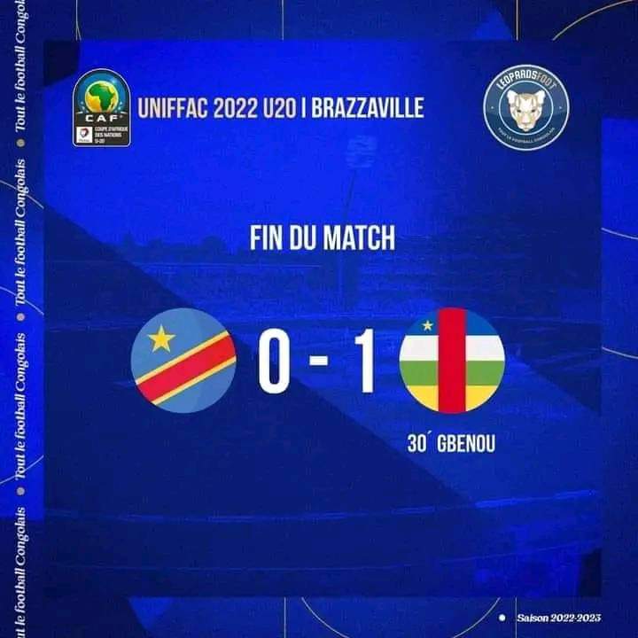 CENTRAFRIQUE -FOOTBALL : Au tournoi de Brazzaville, les fauves U20 battent la RDC